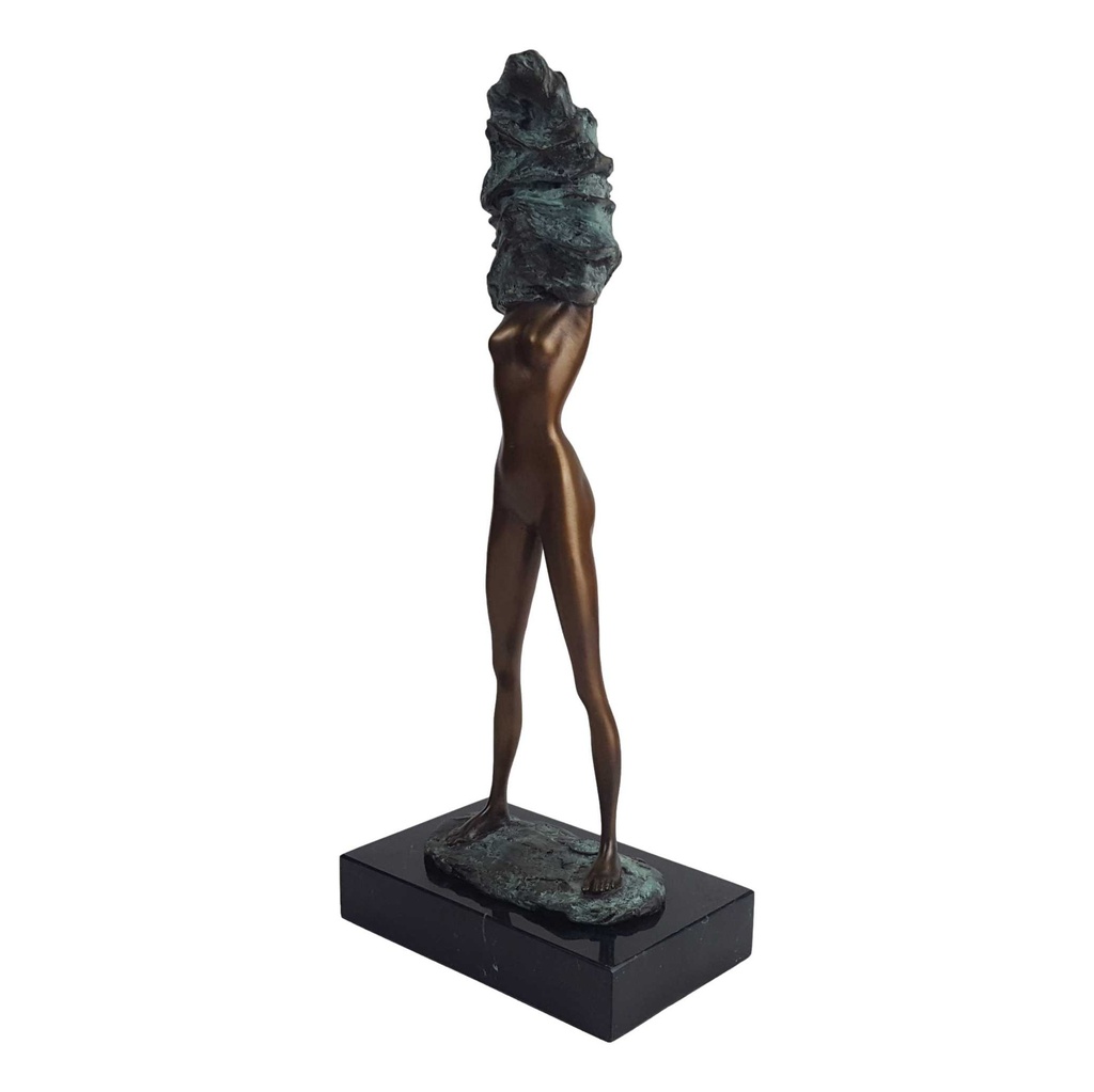 [LA-46078] Bronzeskulptur Bronzefigur Frau Entkleidende Dame