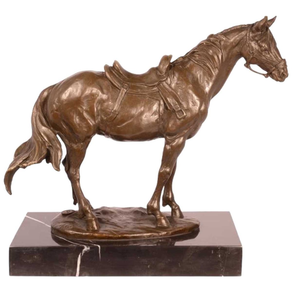 [LA-46102] Bronzeskulptur Bronzefigur Reitpferd