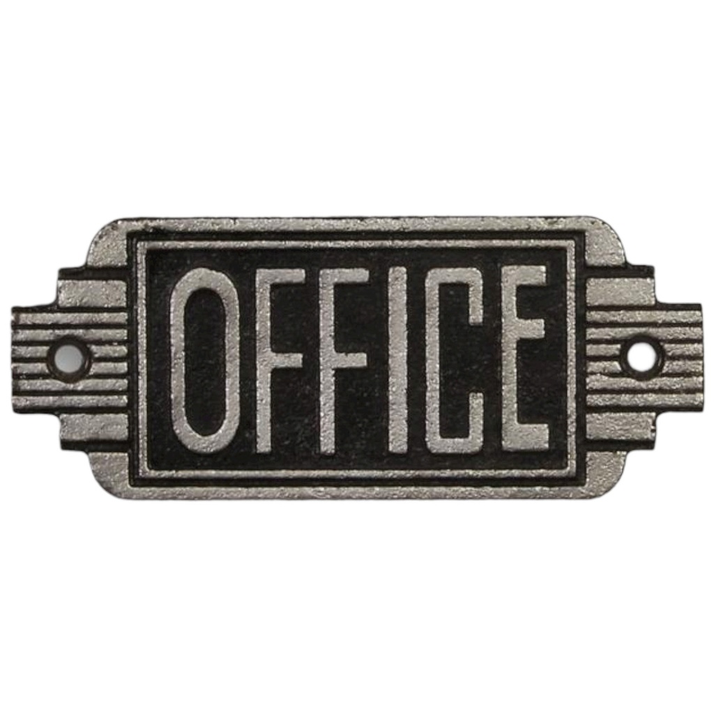 [LA-46156] Wandschild Wandplakette Gusseisen Art Deco Sign Office