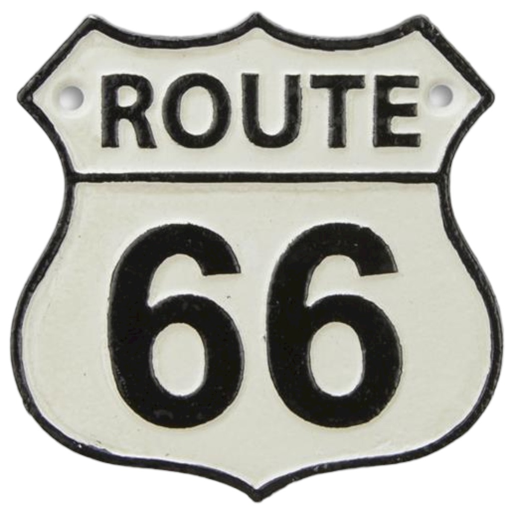[LA-46163] Wandschild Wandplakette Gusseisen Route 66