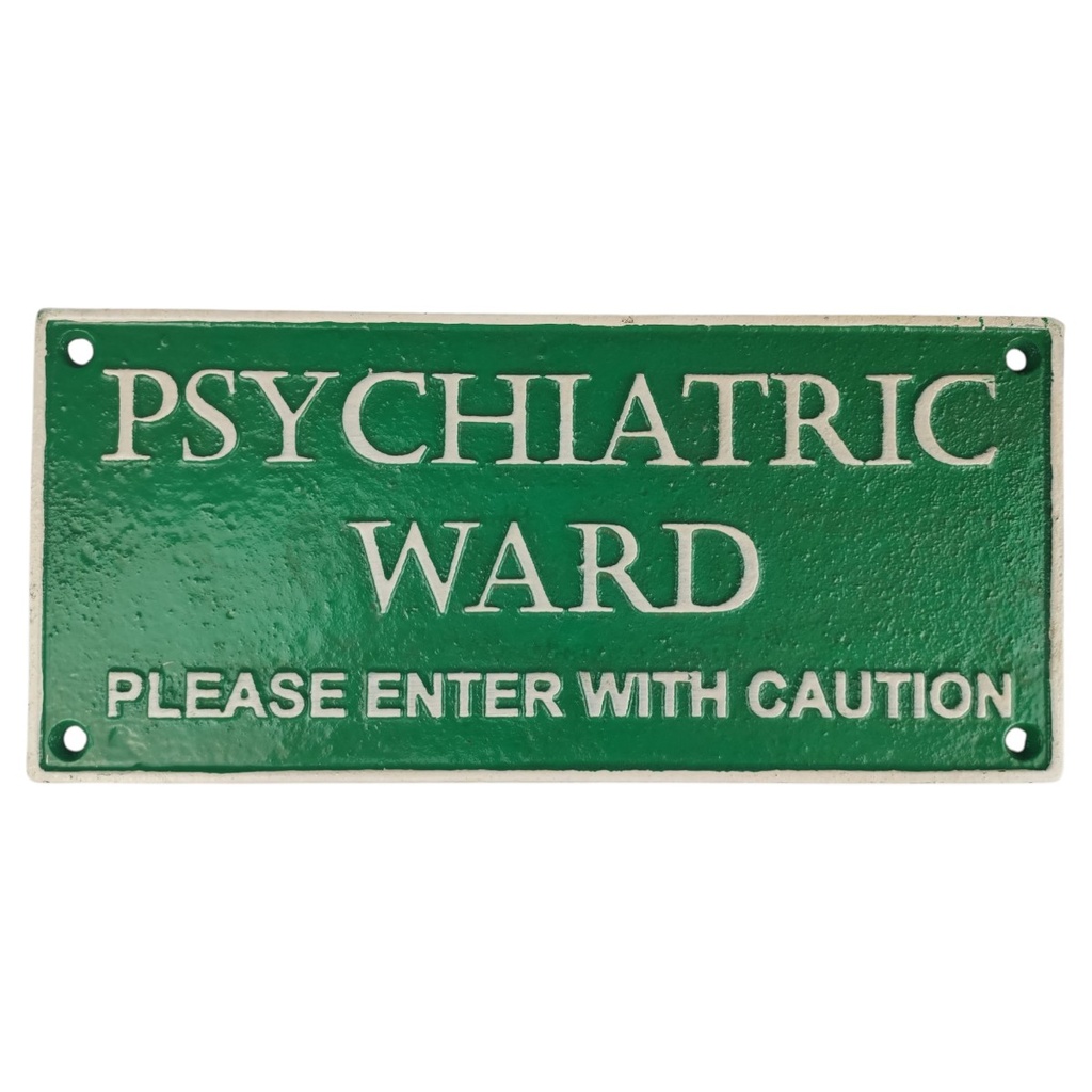 [LA-46173] Wandschild Wandplakette Gusseisen Psychiatric Ward...