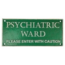 Wandschild Wandplakette Gusseisen Psychiatric Ward...