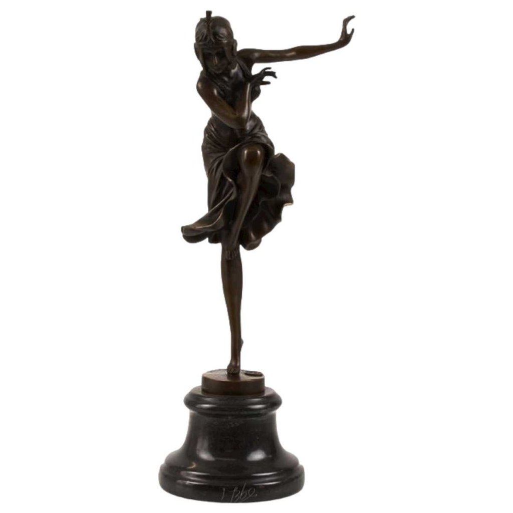 [LA-46180] Bronzeskulptur Bronzefigur Hindu-Tänzer