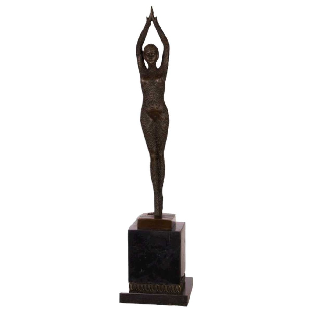 [LA-46187] Bronzeskulptur Bronzefigur Seesternkleid Starfisch Elegant
