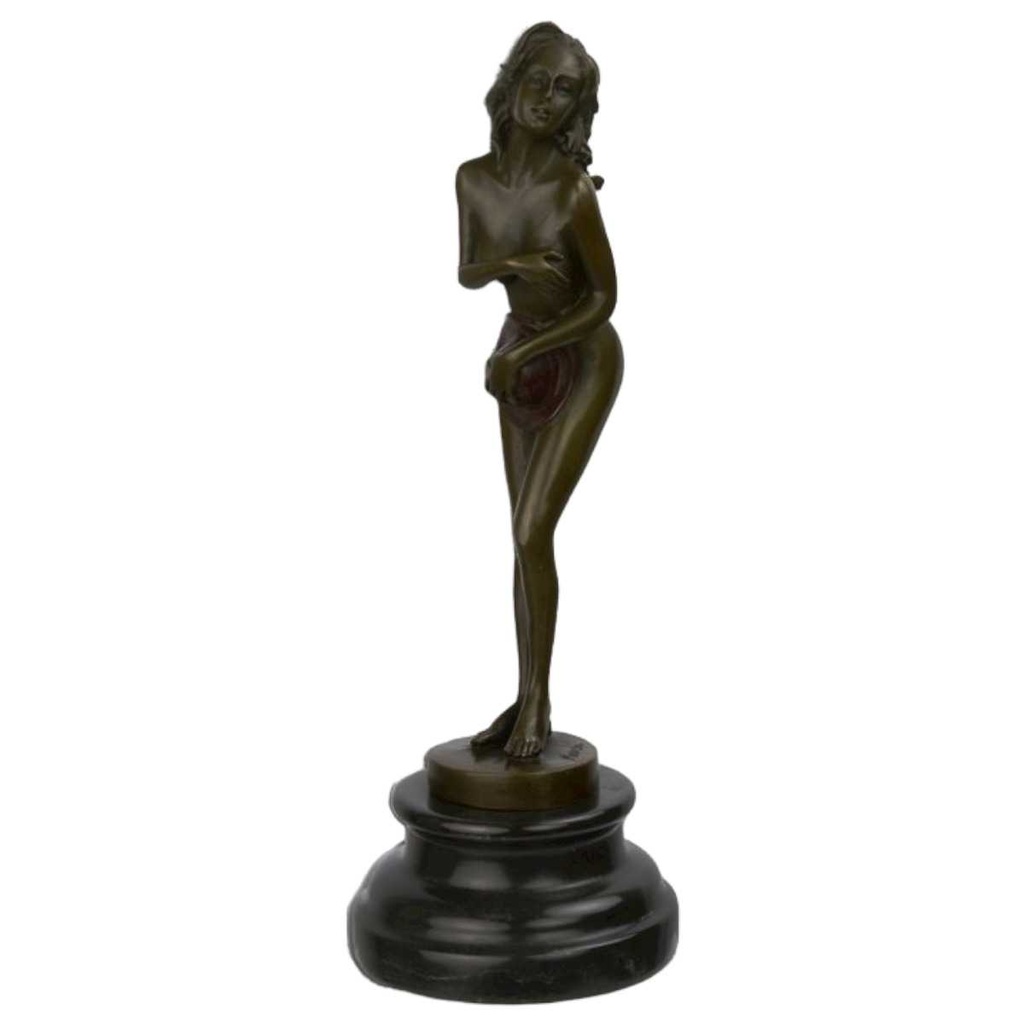 [LA-46226] Bronzeskulptur Bronzefigur Erotik Frau