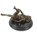 Bronzeskulptur Bronzefigur Erotik Frau Liegend Auf Dem Boden Art-Deco-Stil