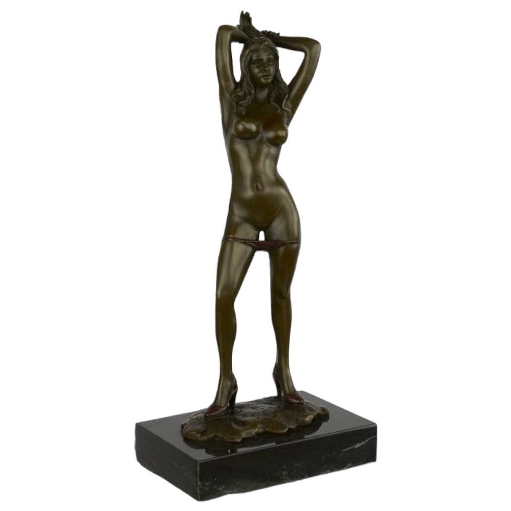 [LA-46237] Bronzeskulptur Bronzefigur Erotik Weiblicher Akt