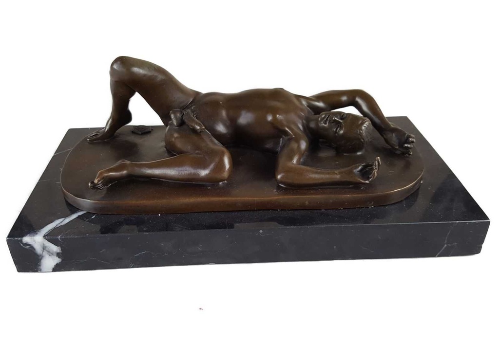 [LA-46268] Bronzeskulptur Bronzefigur Mann Erotische Kunst Erotik Antik-Stil