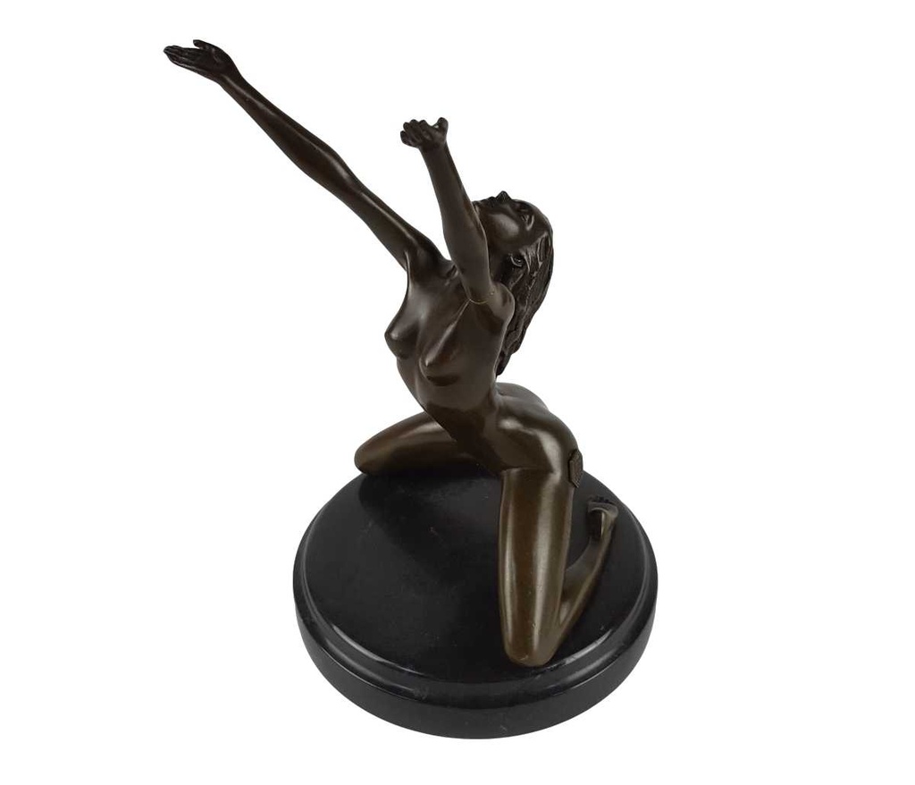 [LA-46273] Bronzeskulptur Bronzefigur Erotik Frau Akt