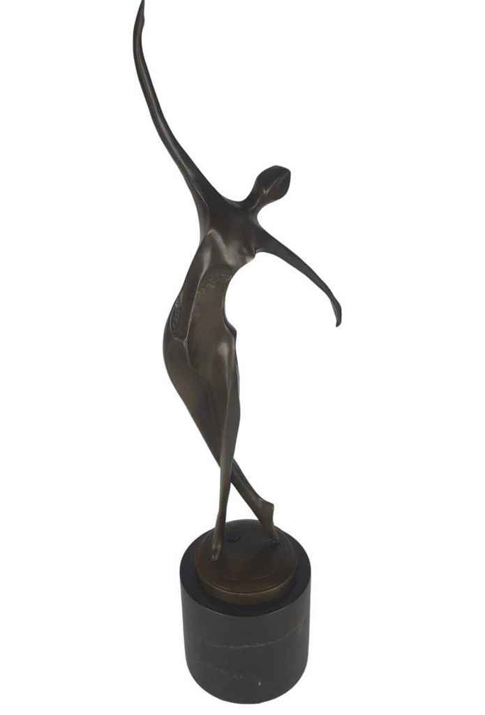 [LA-46296] Bronzeskulptur Bronzefigur Tanzende Frau Tänzerin Abstrakt-Stil