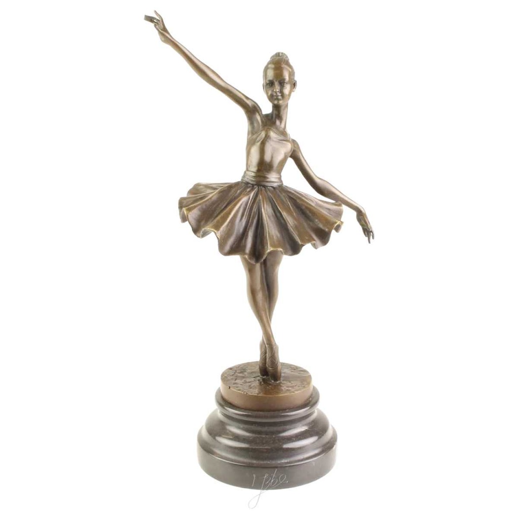 [LA-46304] Bronzeskulptur Bronzefigur Frau Tänzerin Ballerina Balletttänzerin