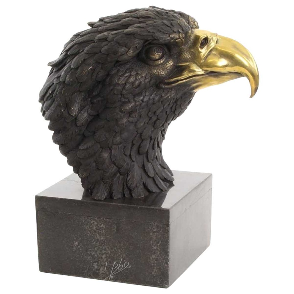 [LA-46311] Bronzeskulptur Bronzefigur groß Vogel Adlerkopf Art-Deco-Stil