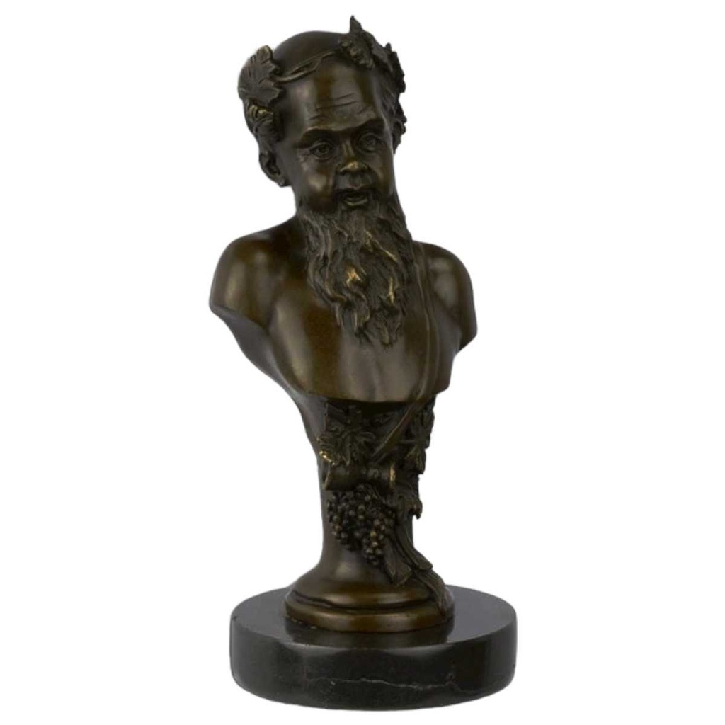 [LA-46479] Bronzeskulptur Bronzefigur Büste Bronze Bacchus