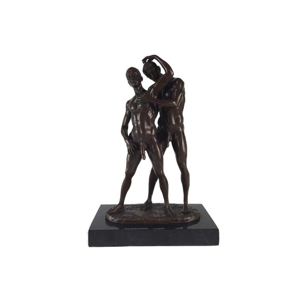 [LA-46523] Bronzeskulptur Bronzefigur Erotik Liebesakt Nackte Gays Boys Jungs Männer Paar #46523