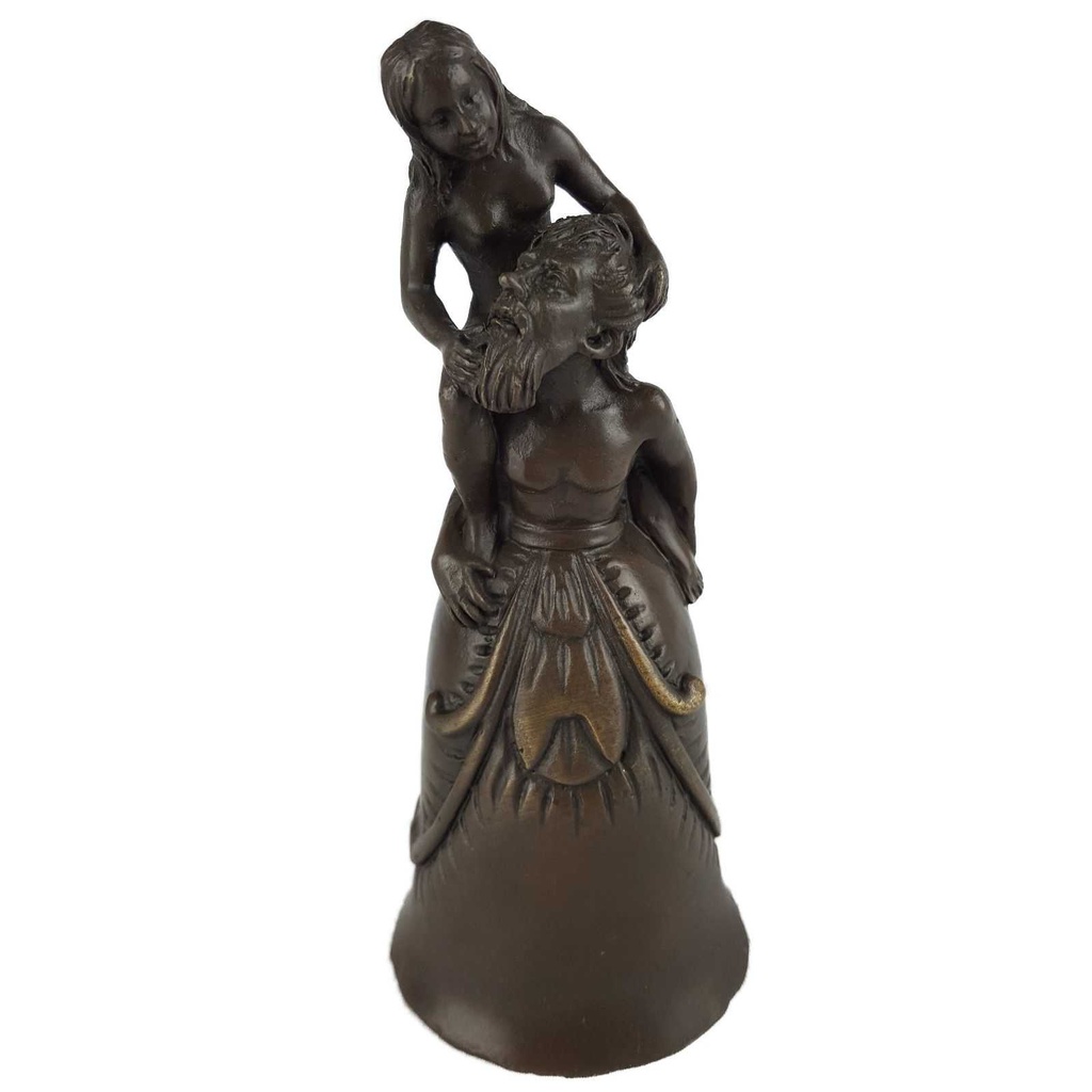 [LA-46569] Bronzeskulptur Bronzefigur Tischglocke Bronze Aktpaar
