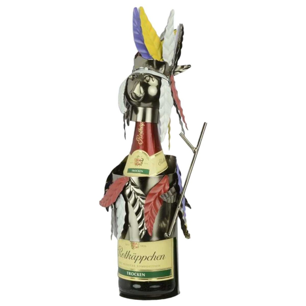 [LA-46701] Flaschenhalter Blech Indianer Häuptling
