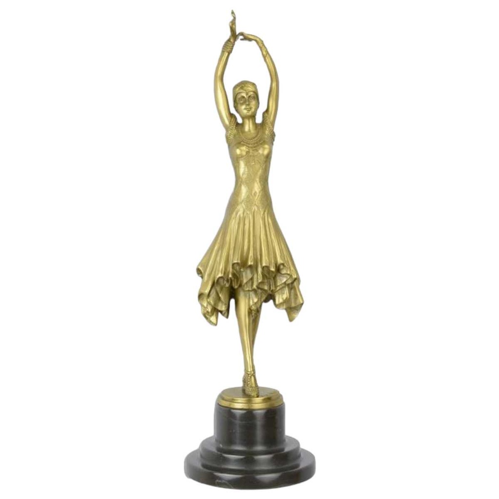 [LA-46812] Bronzeskulptur Bronzefigur poliert Namens Miss Kita