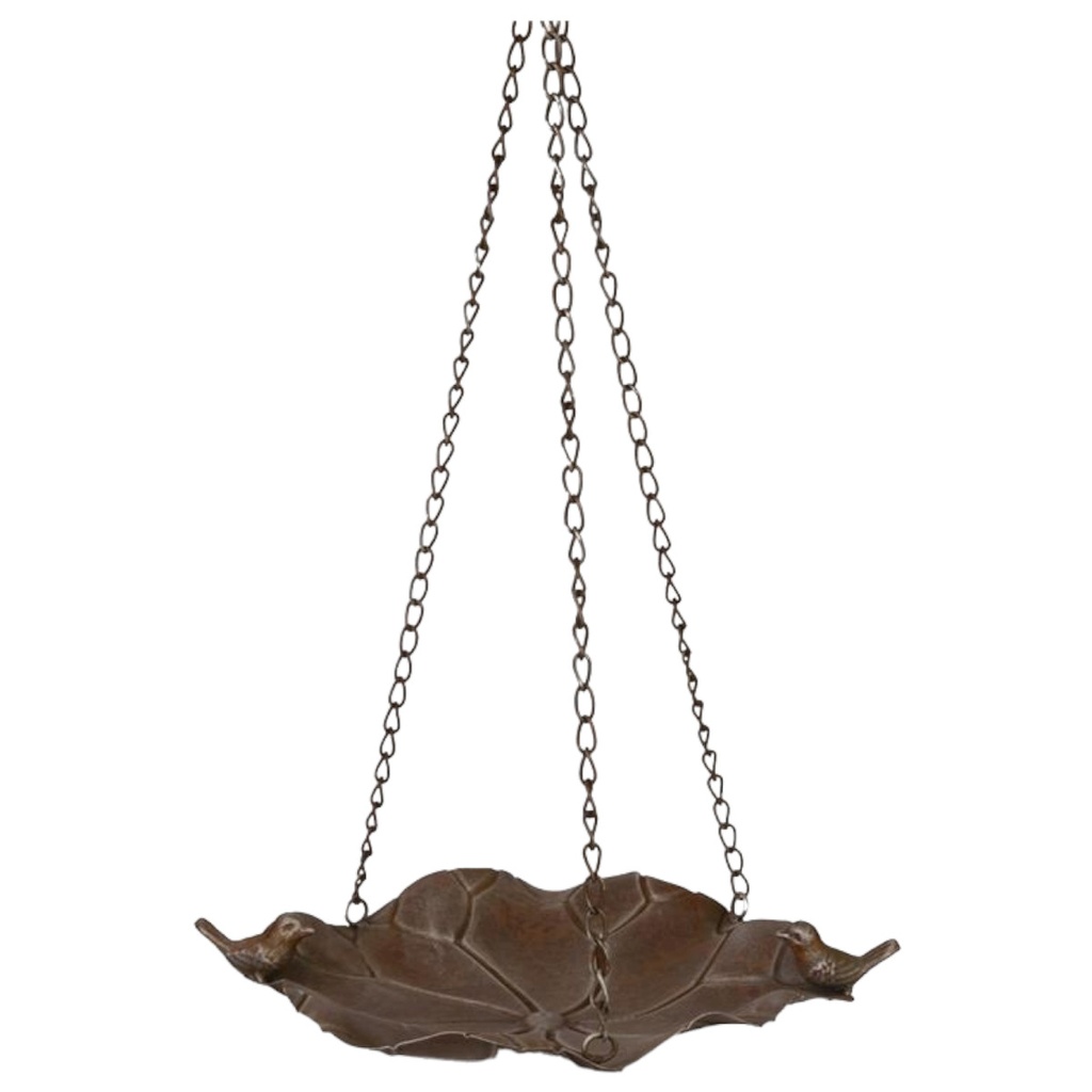 [LA-46848] Vogeltränke Vogelbad hängend Eisen Braun H 66,5 cm