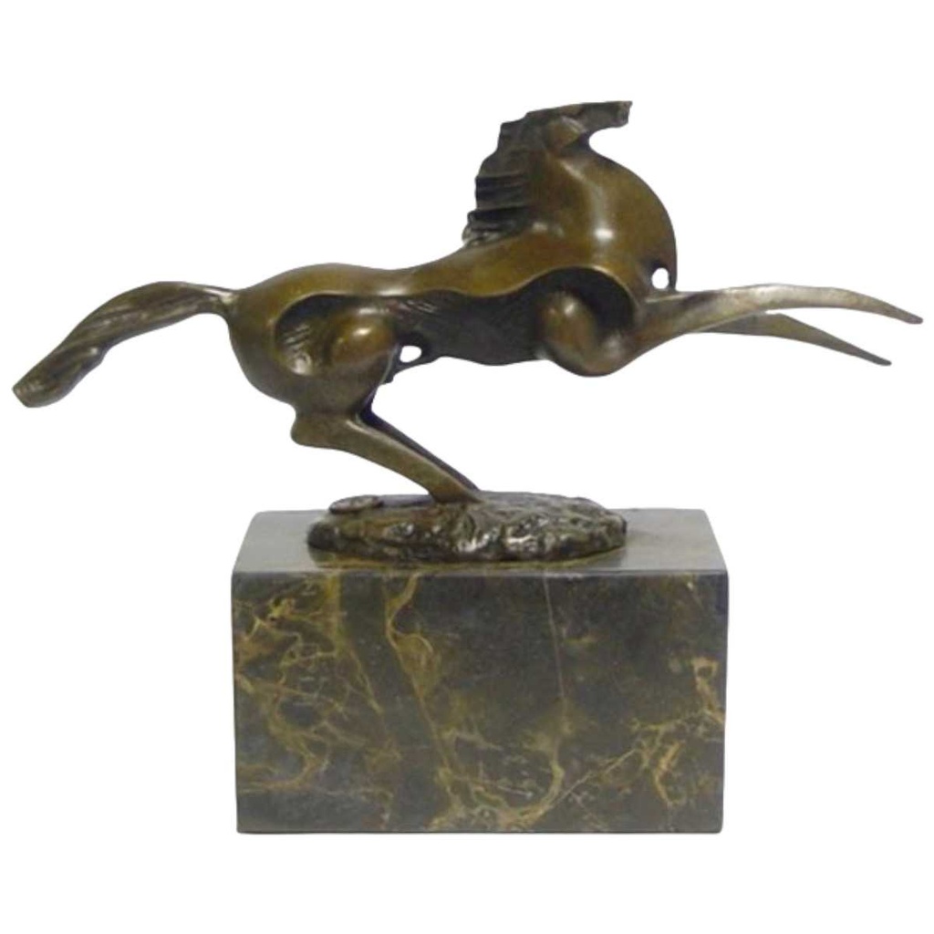 [LA-46971] Bronzeskulptur Bronzefigur Sich Aufbäumendes Pferd Abstrakt-Stil