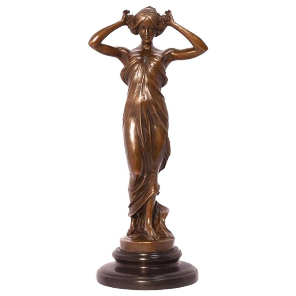 [LA-47123] Bronzeskulptur Bronzefigur Nymphe Des Tals
