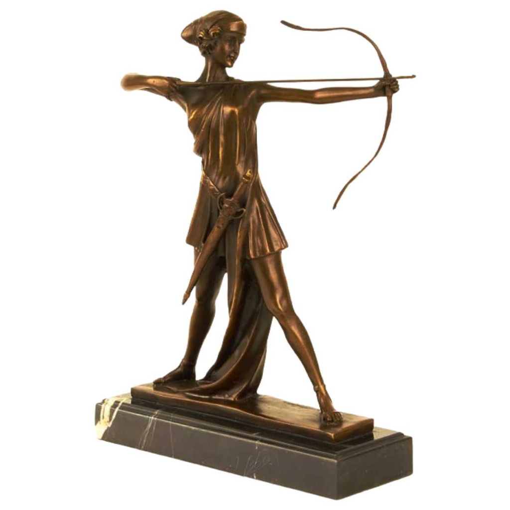 [LA-47189] Bronzeskulptur Bronzefigur Diana Göttin der Jagd