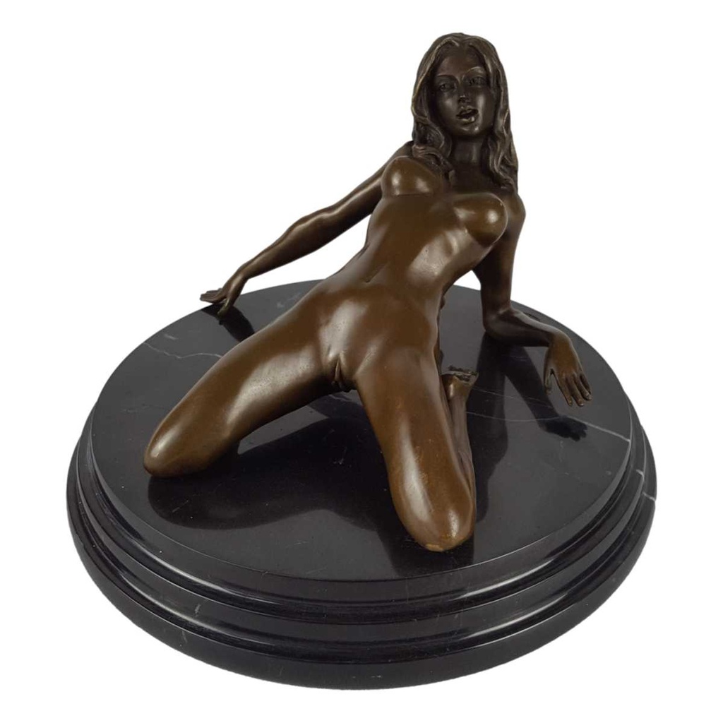 [LA-47197] Bronzeskulptur Bronzefigur Erotik Liegende Nackte Frau #47197
