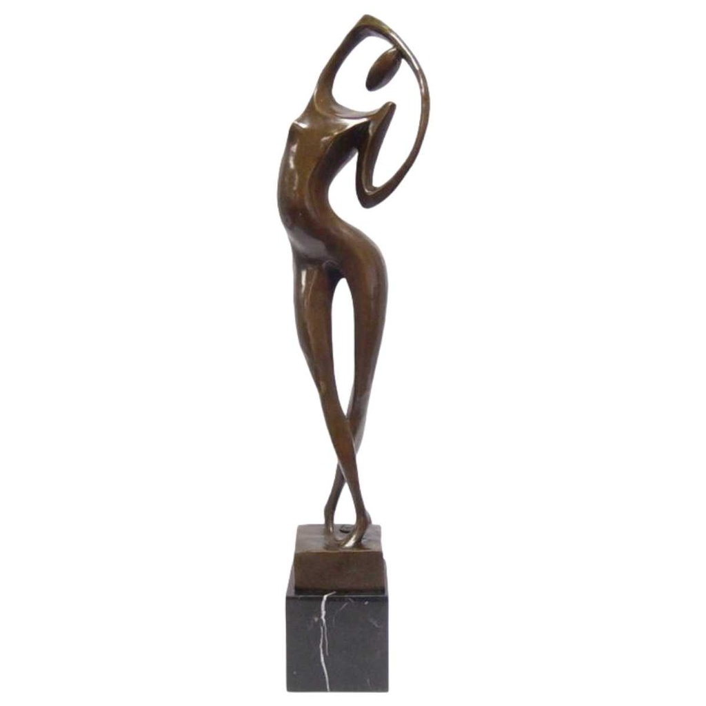 [LA-47219] Bronzeskulptur Bronzefigur Frau Weiblicher Akt Abstrakt-Stil