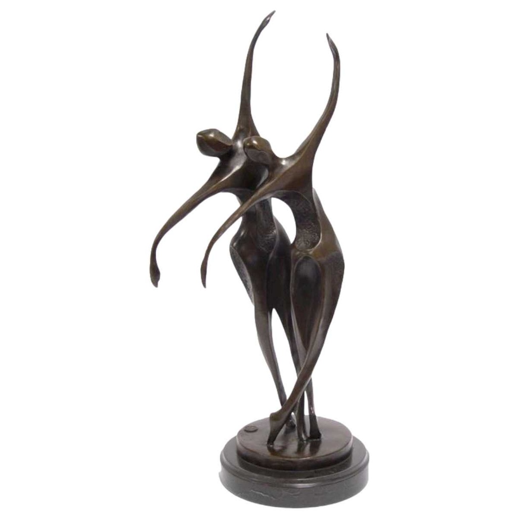 [LA-47225] Bronzeskulptur Bronzefigur Tanzendes Paar Abstrakt-Stil
