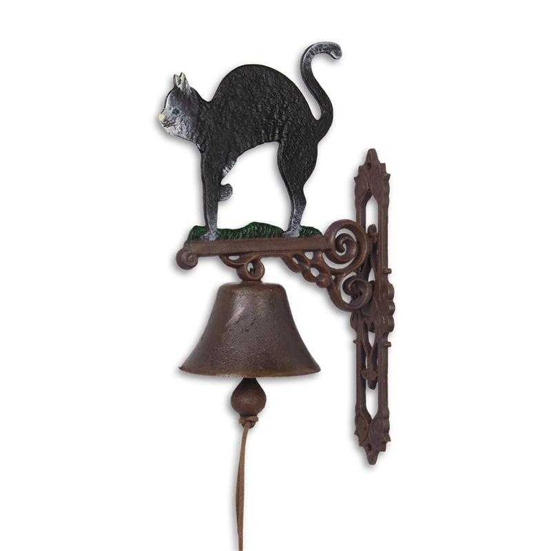 [LA-49323] Wandglocke Türklopfer Türglocke Gusseisen Katze Kater