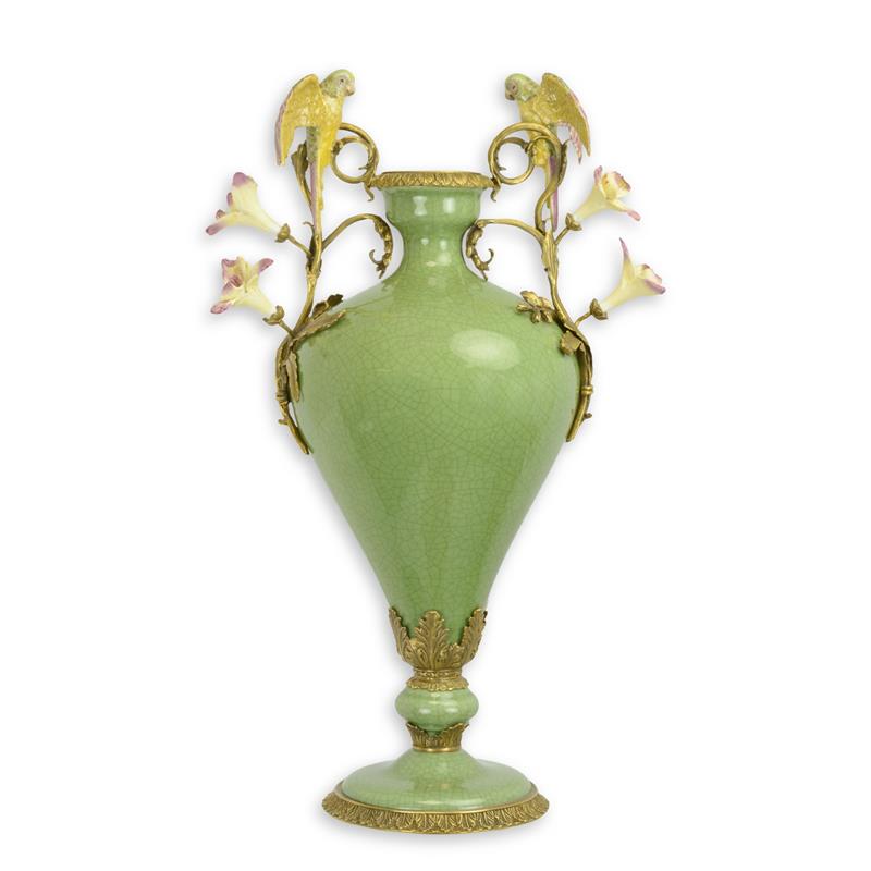 [LA-49781] Vase Bronze mit Porzellan