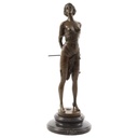 Bronzeskulptur Bronzefigur Frau mit Reitgerte