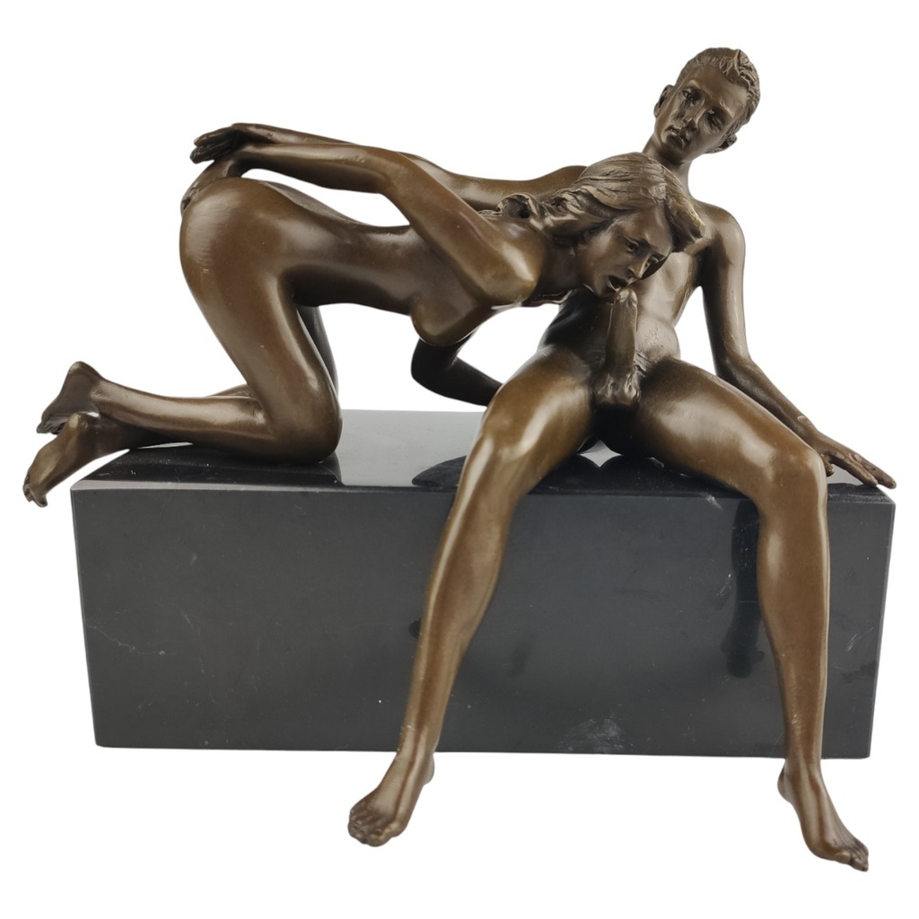[LA-49834] Bronzeskulptur Bronzefigur Erotik Akt Paar Mann Frau
