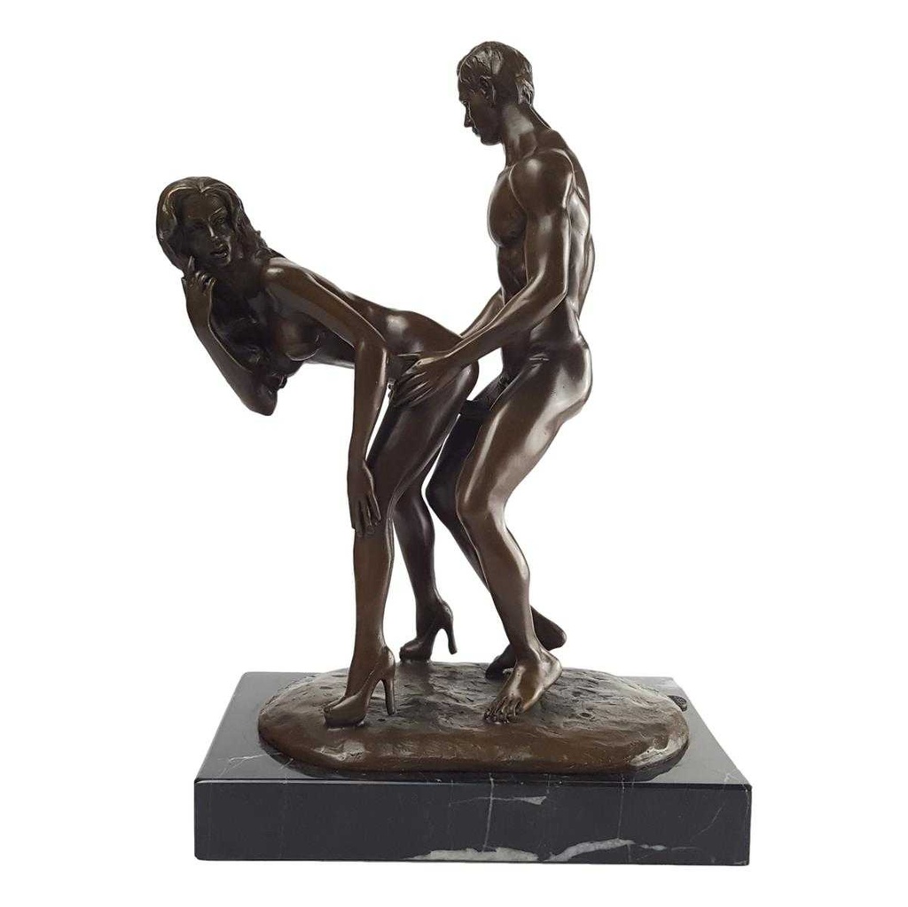 [LA-49837] Bronzeskulptur Bronzefigur Erotik Akt verliebtes Paar Mann Frau