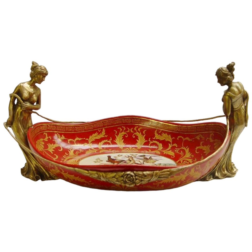 [LA-49852] Schale Bronze mit Porzellan