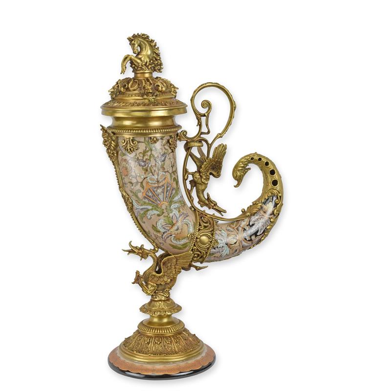 [LA-49896] Füllhorn Bronze mit Porzellan