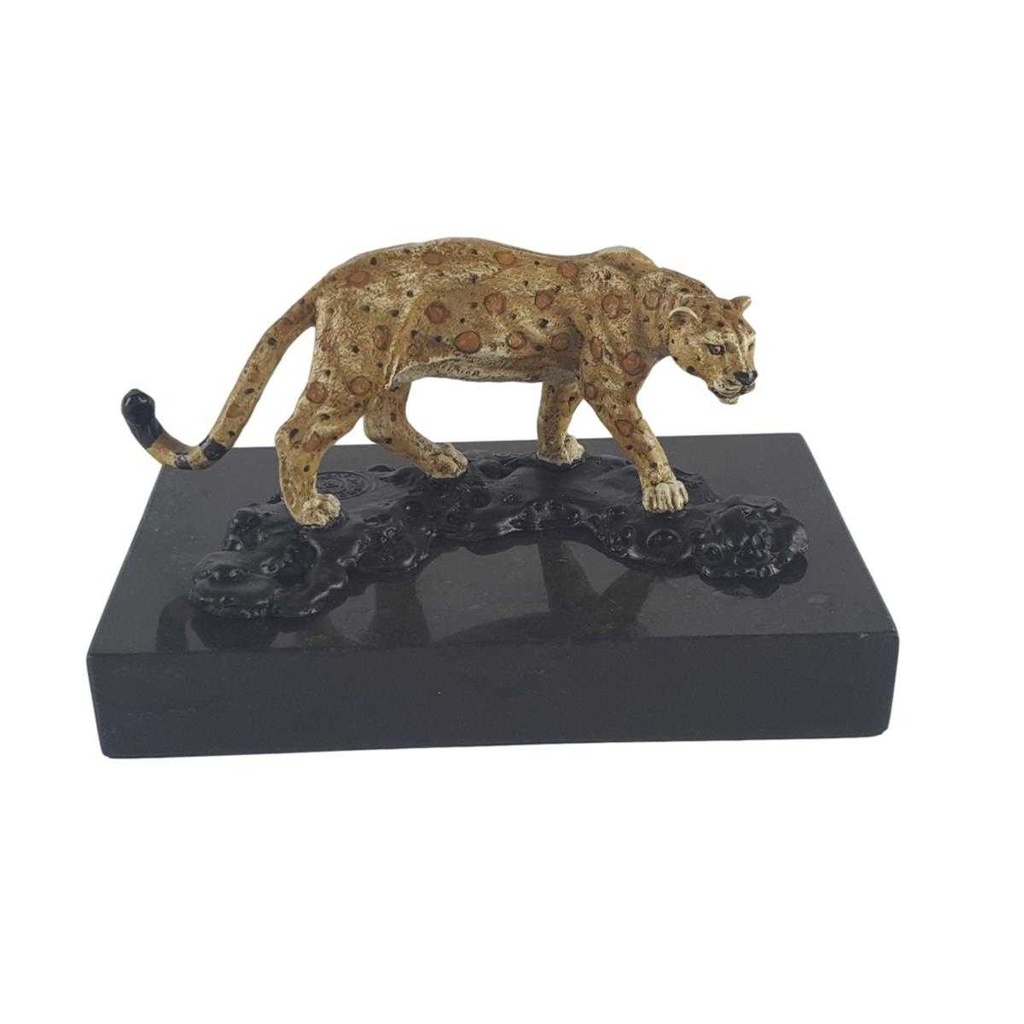 [LA-50197] Bronzeskulptur Bronzefigur Jaguar
