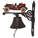 Wandglocke Türglocke Türklopfer Figürchen Gusseisen Oldtimer rot H 32 cm