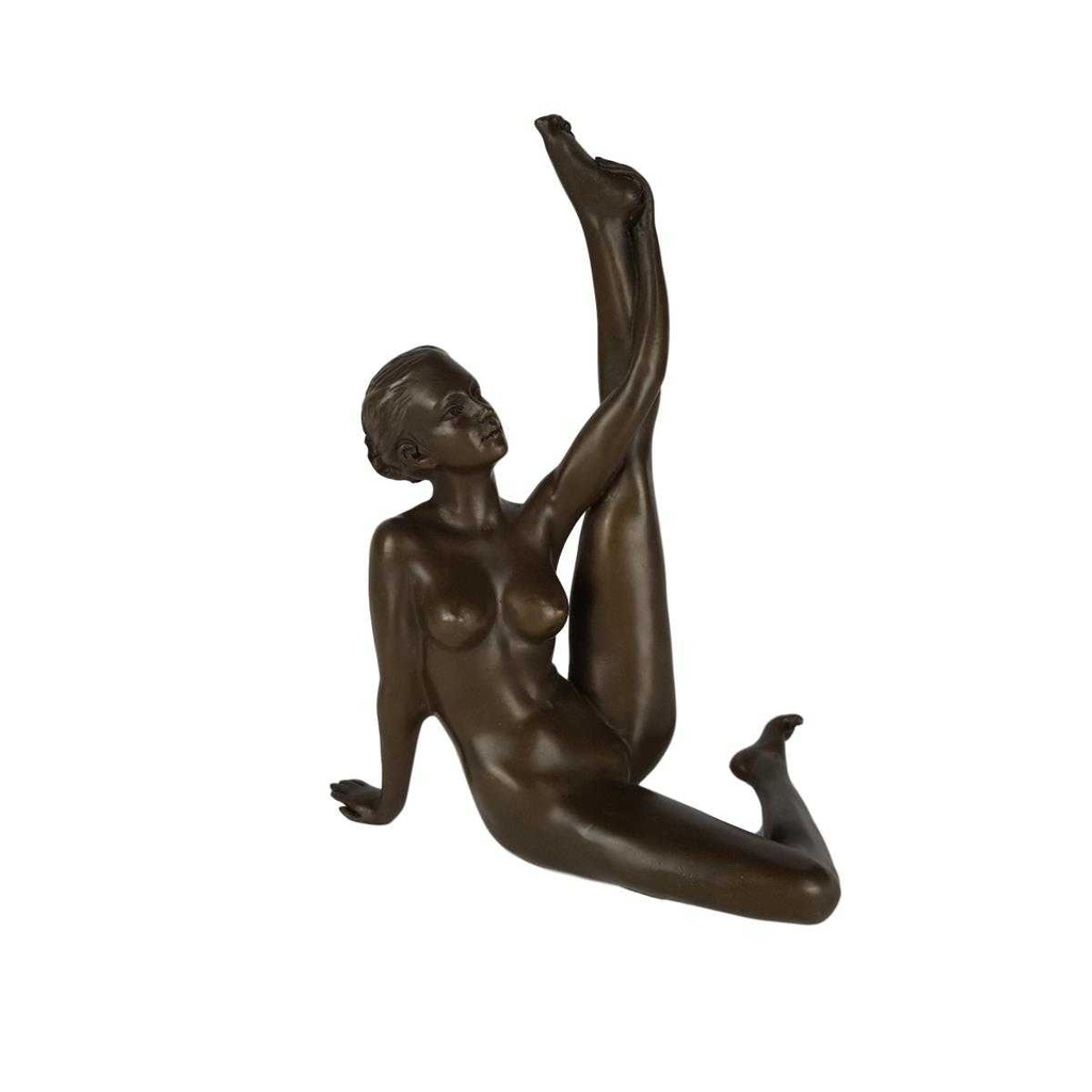 [LA-59517] Bronzeskulptur Bronzefigur Erotik Nackten Frau mit Hochgezogenem Bein