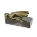 Bronzeskulptur Bronzefigur Erotik Nackte Frau In Schwieriger Pose