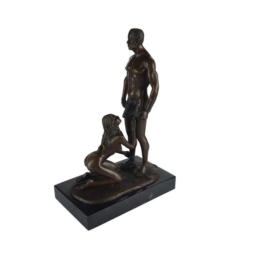 [LA-60097] Bronzeskulptur Bronzefigur Erotik Frau Mann Oral Sex