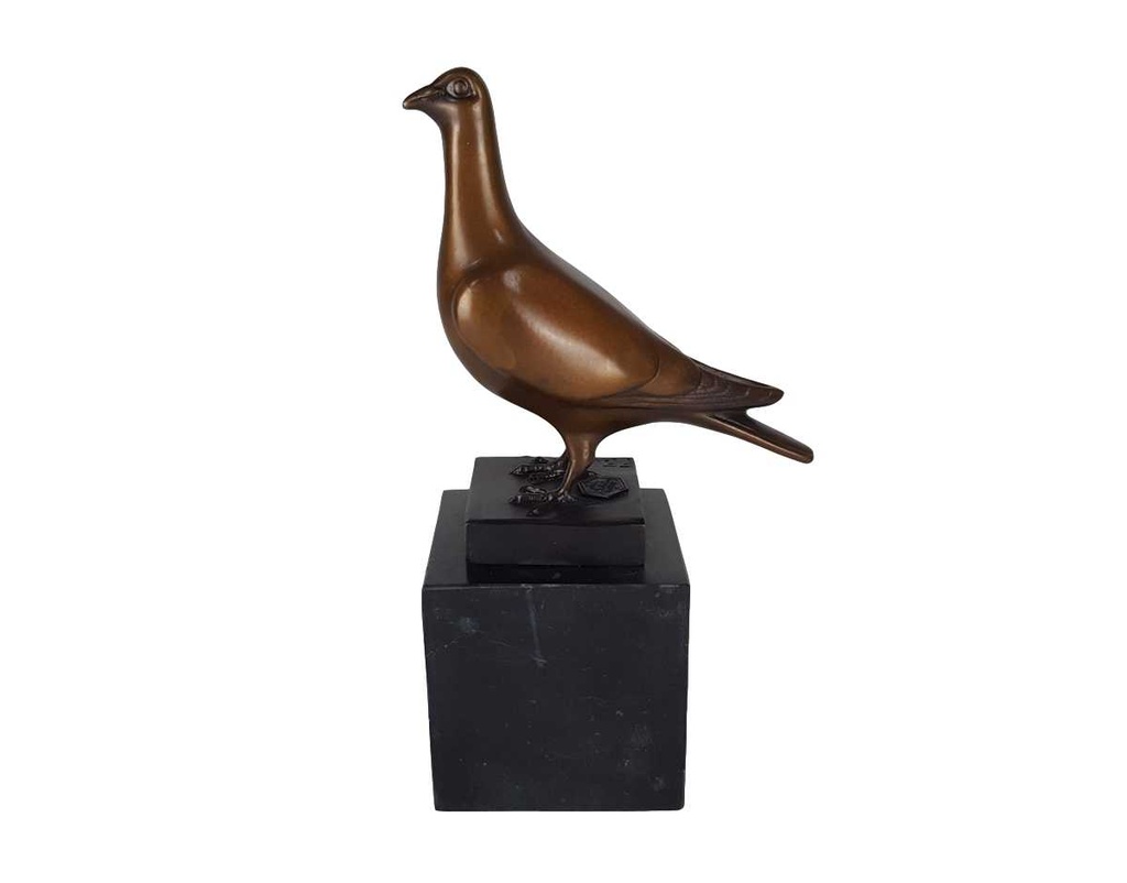 [LA-60117] Bronzeskulptur Bronzefigur Vogel Taube