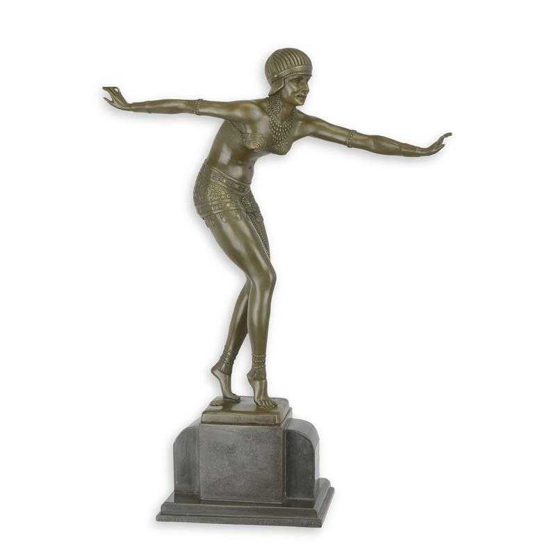 [LA-60137] Bronzeskulptur Bronzefigur Phönizische Tänzerin