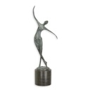 Bronzeskulptur Bronzefigur Frau Tänzerin Ballerina Grün Abstrakt-Stil