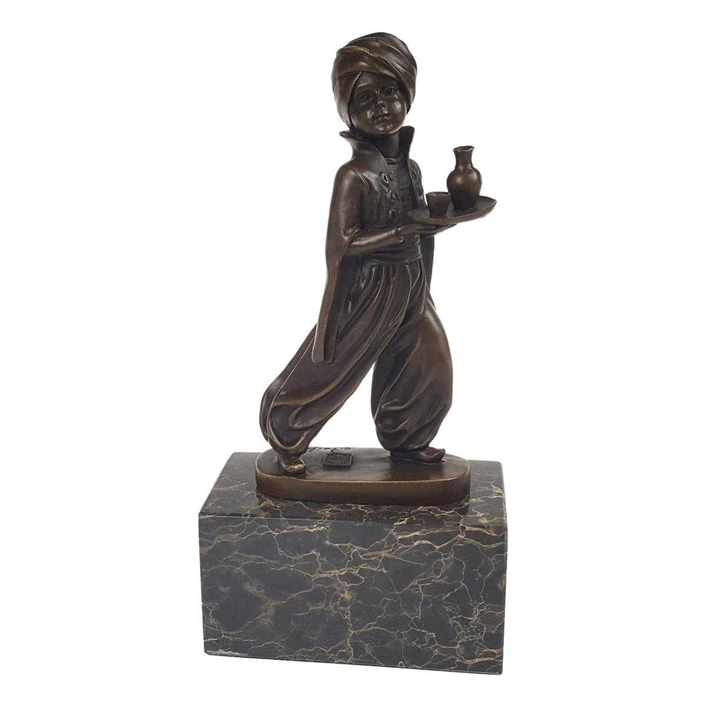 [LA-62553] Bronzeskulptur Bronzefigur Orientalischer Diener Oriental Waiter Art-Deco-Stil