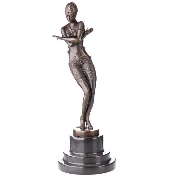 [LA-62556] Bronzeskulptur Bronzefigur Tänzerin Coy Dancer Art-Deco-Stil