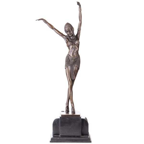 [LA-62664] Bronzeskulptur Bronzefigur Tänzerin Egyptian Dancer nach D.H.Chiparus Art-Deco-Stil