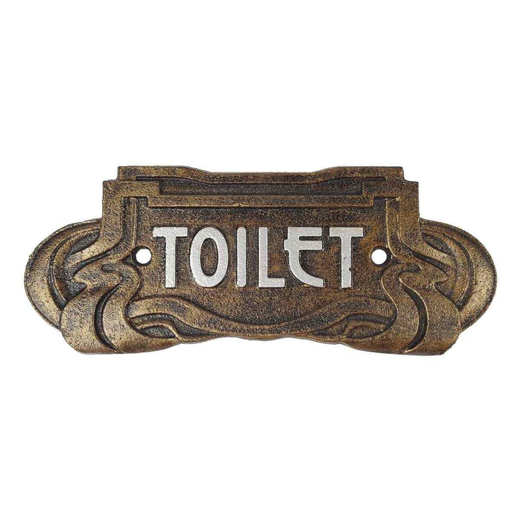 [LA-63091] Wandschild Wandplakette Gusseisen Art Nouveau Toilet