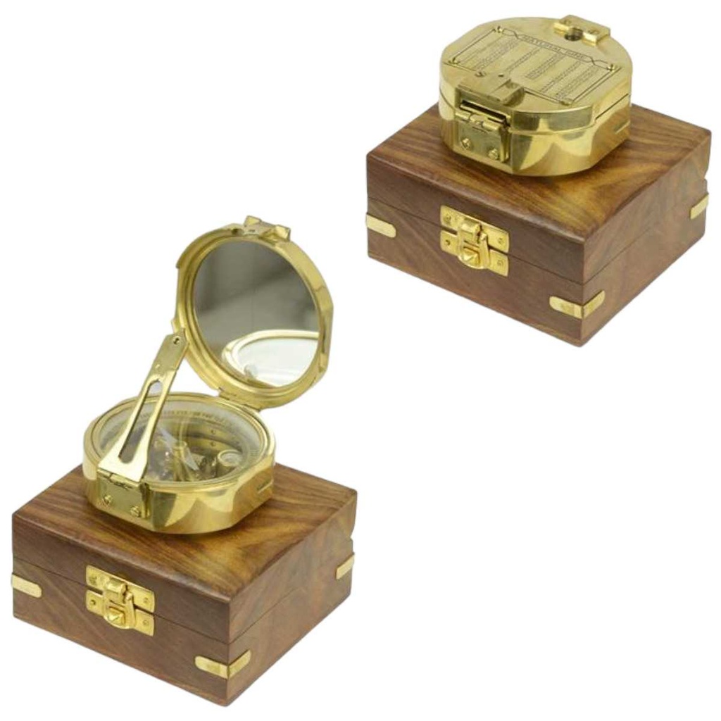 [LA-64178] Kompass Messing Libelle Holzkiste