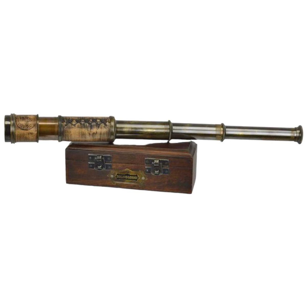 [LA-64189] Monokular Messing Holzkiste