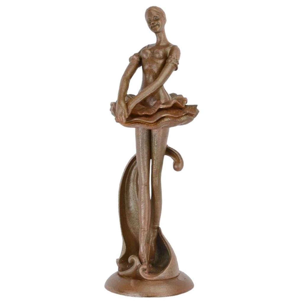[LA-64303] Figur Skulptur Gusseisen Rost-Look Ballerina Balletttänzerin H 48,7 cm